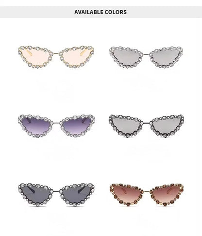 Crystal Cat Eye Sunglasses Bronze