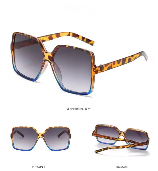 Rita 60s Sunglasses Blue Leopard