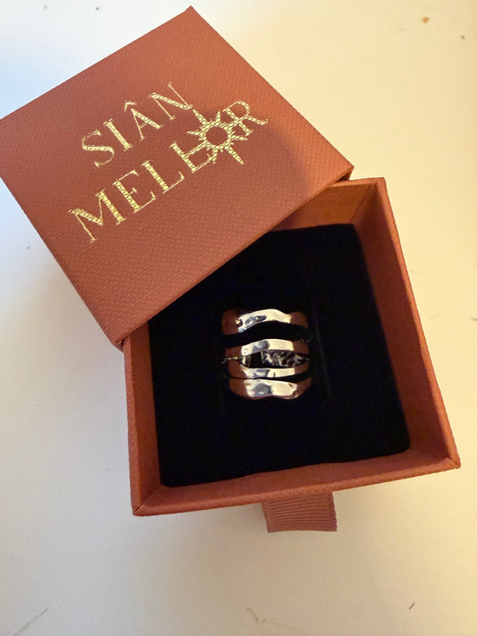 Silver multi illusion ring 