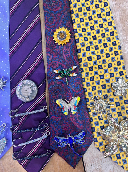 Vintage Tie Reworked - Paisley Dragonfly