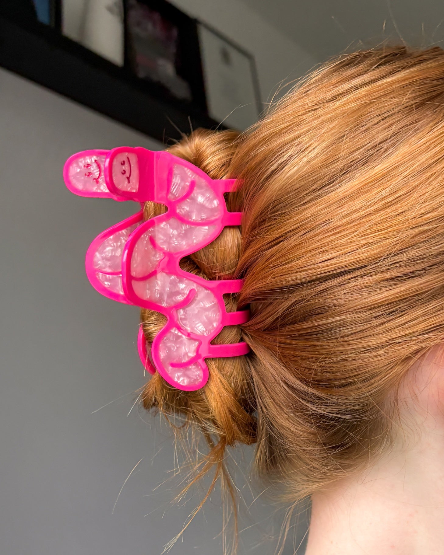 Pink Worm Acetate Hair Claw Accessory