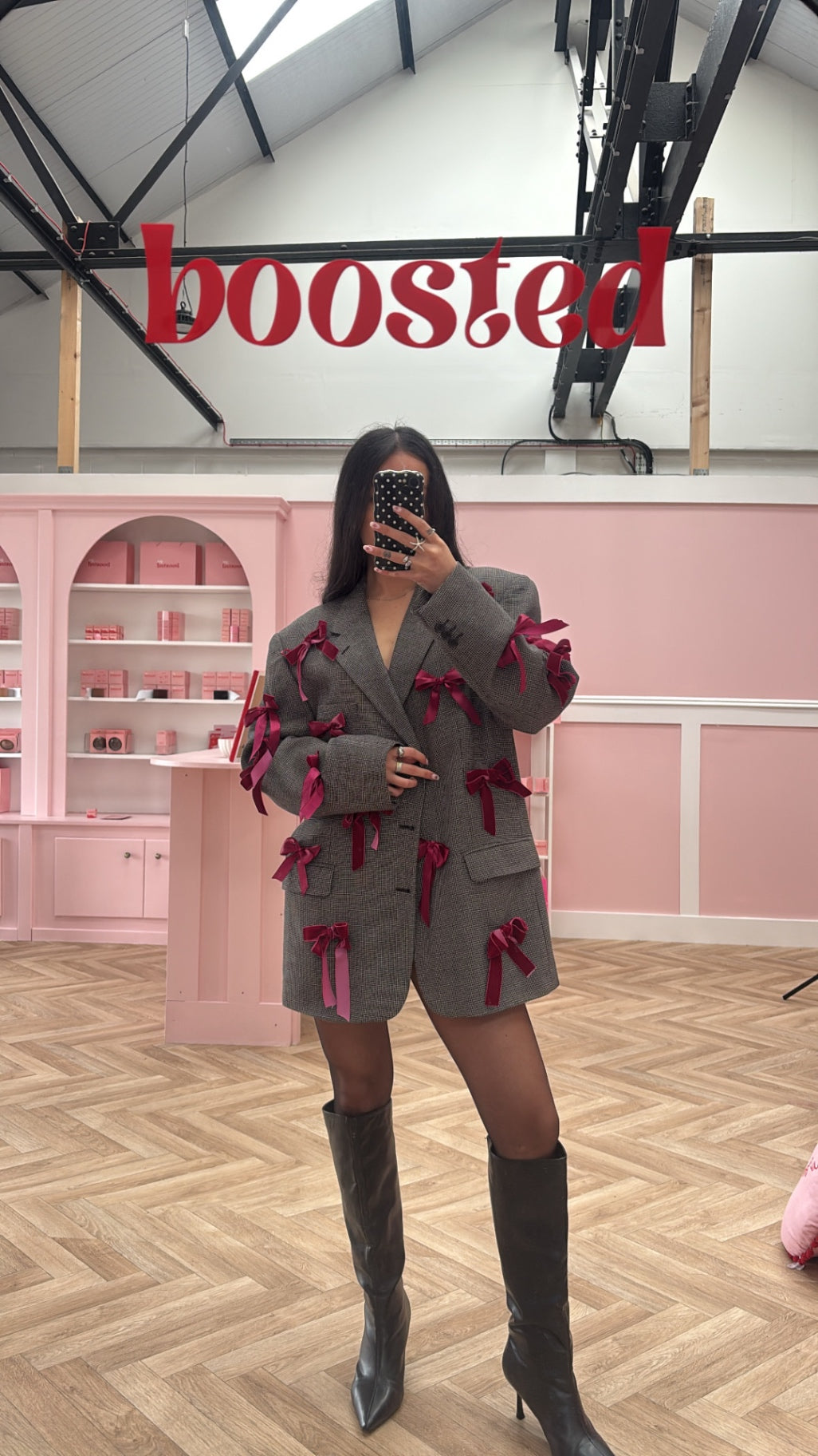 Dogtooth Bow Blazer