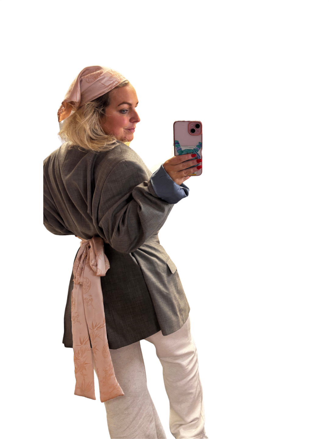 Ainsley peach bow vintage blazer 