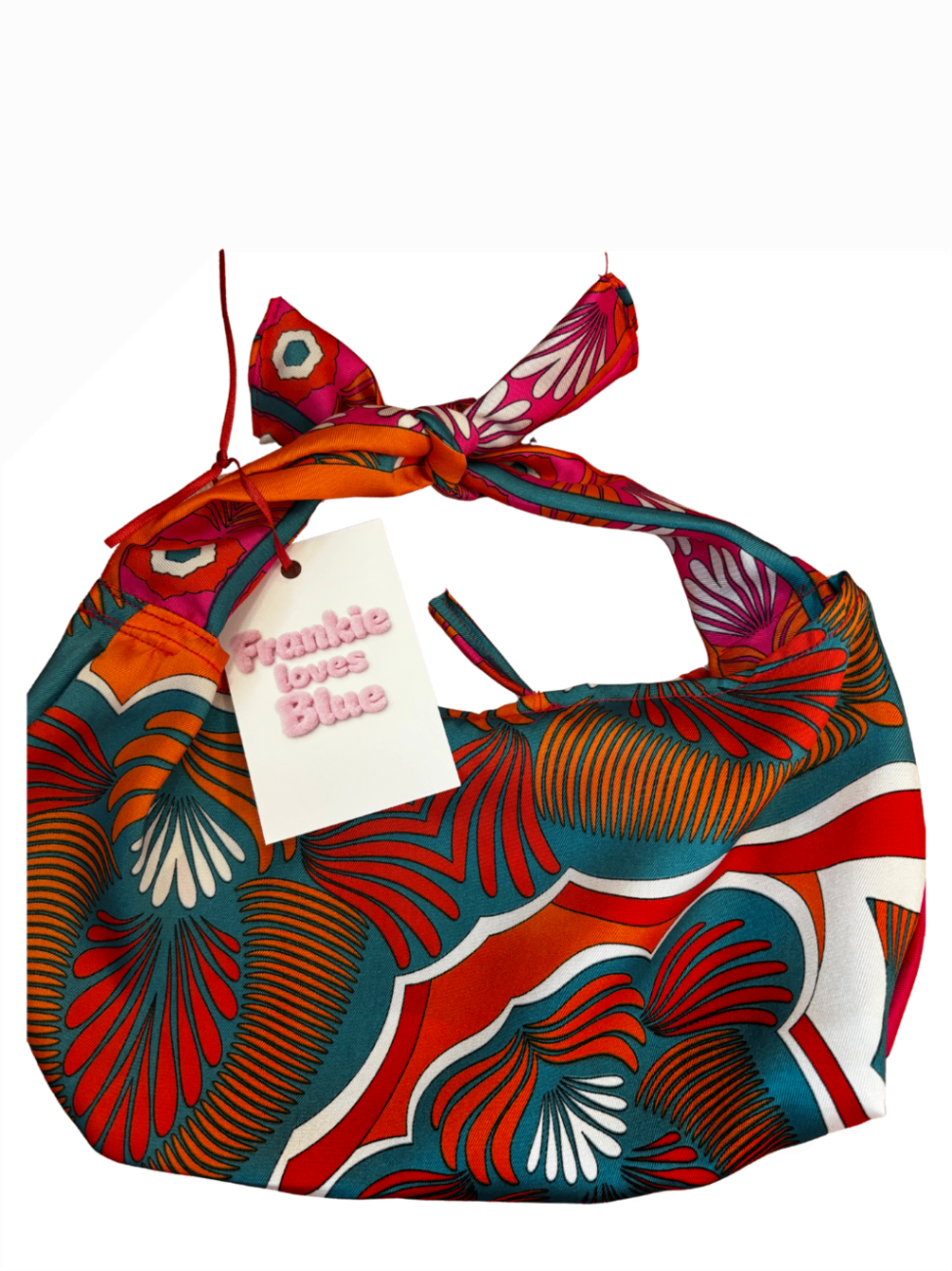 Floral satin tie bag