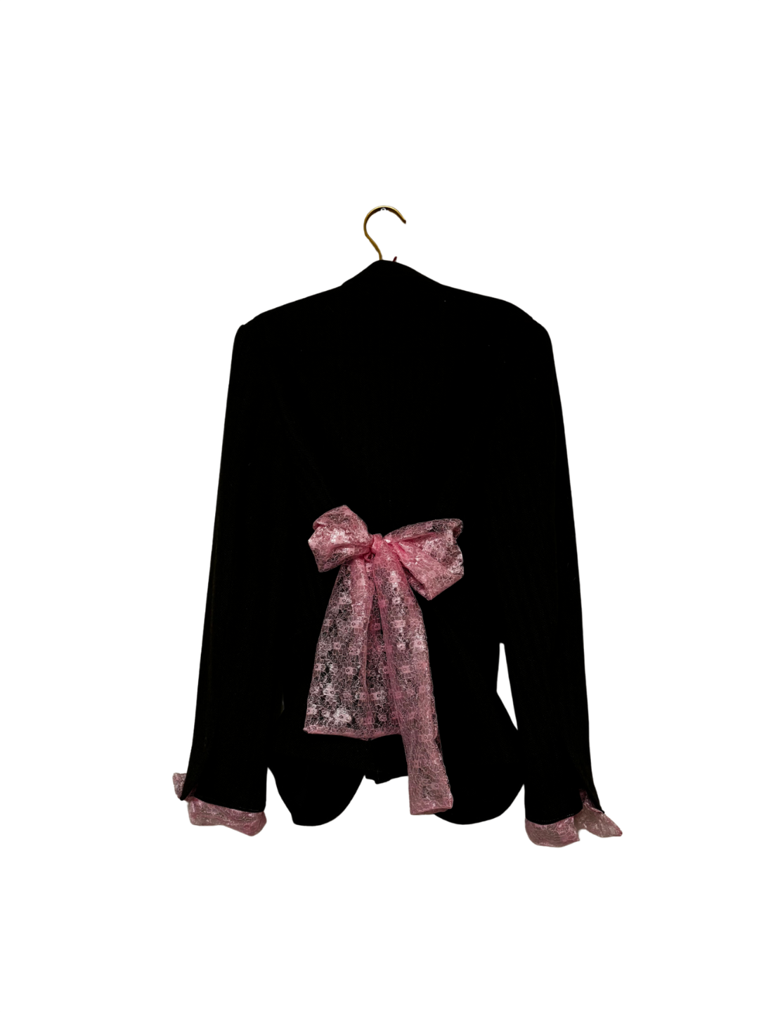 Military style jacket with oversized bow 