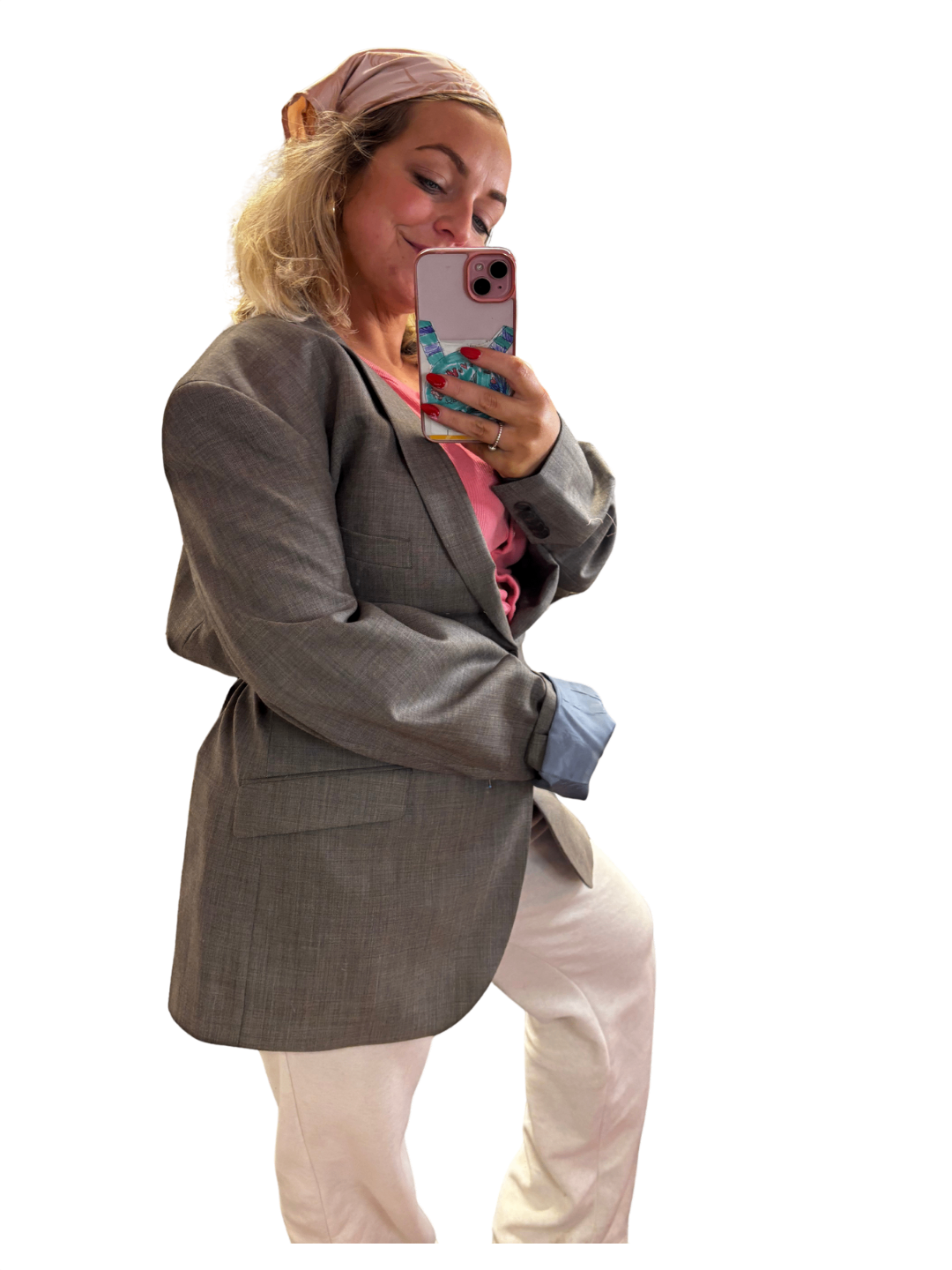 Ainsley peach bow vintage blazer 