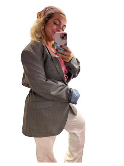 Ainsley peach bow vintage blazer 