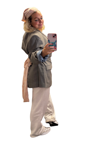 Ainsley peach bow vintage blazer 