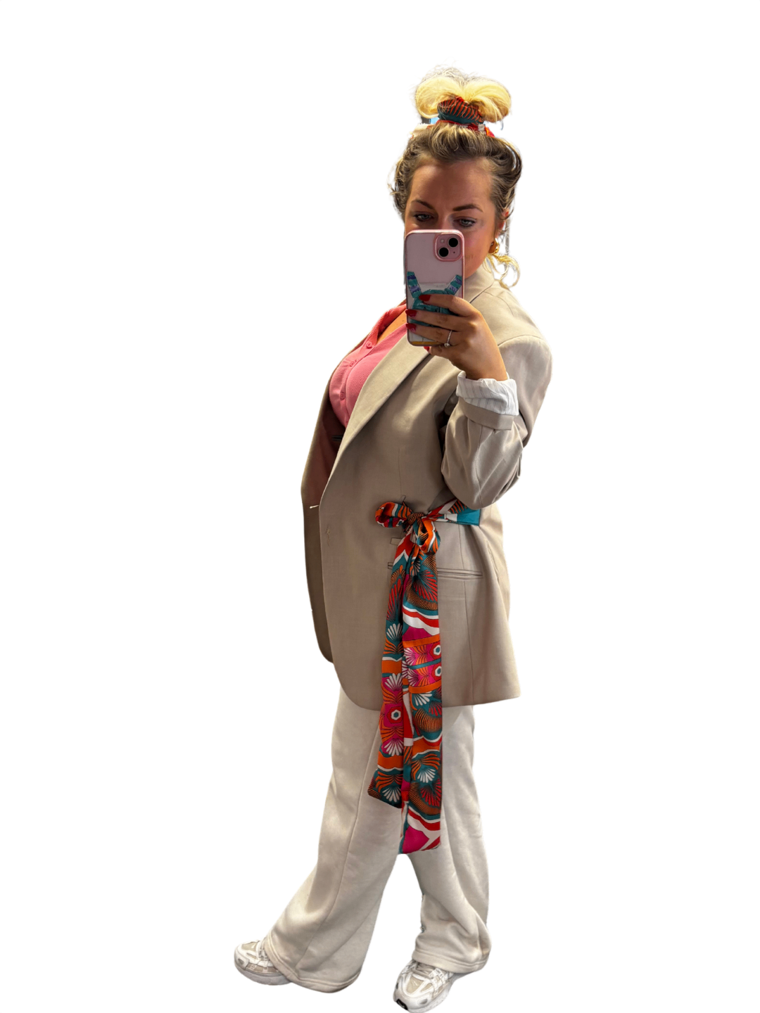 Ophelia satin bow tie blazer 