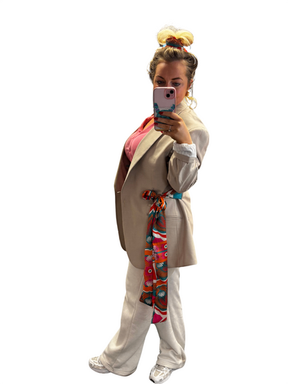 Ophelia satin bow tie blazer 