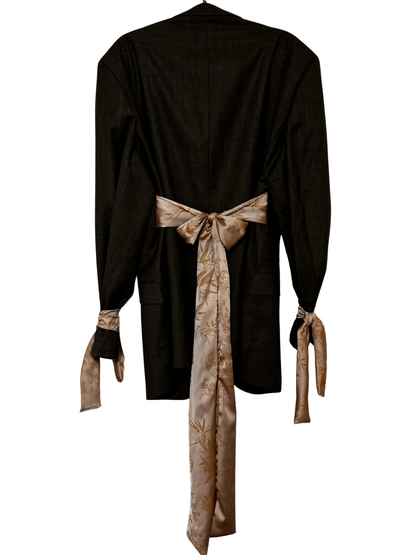 Ainsley peach bow vintage blazer 