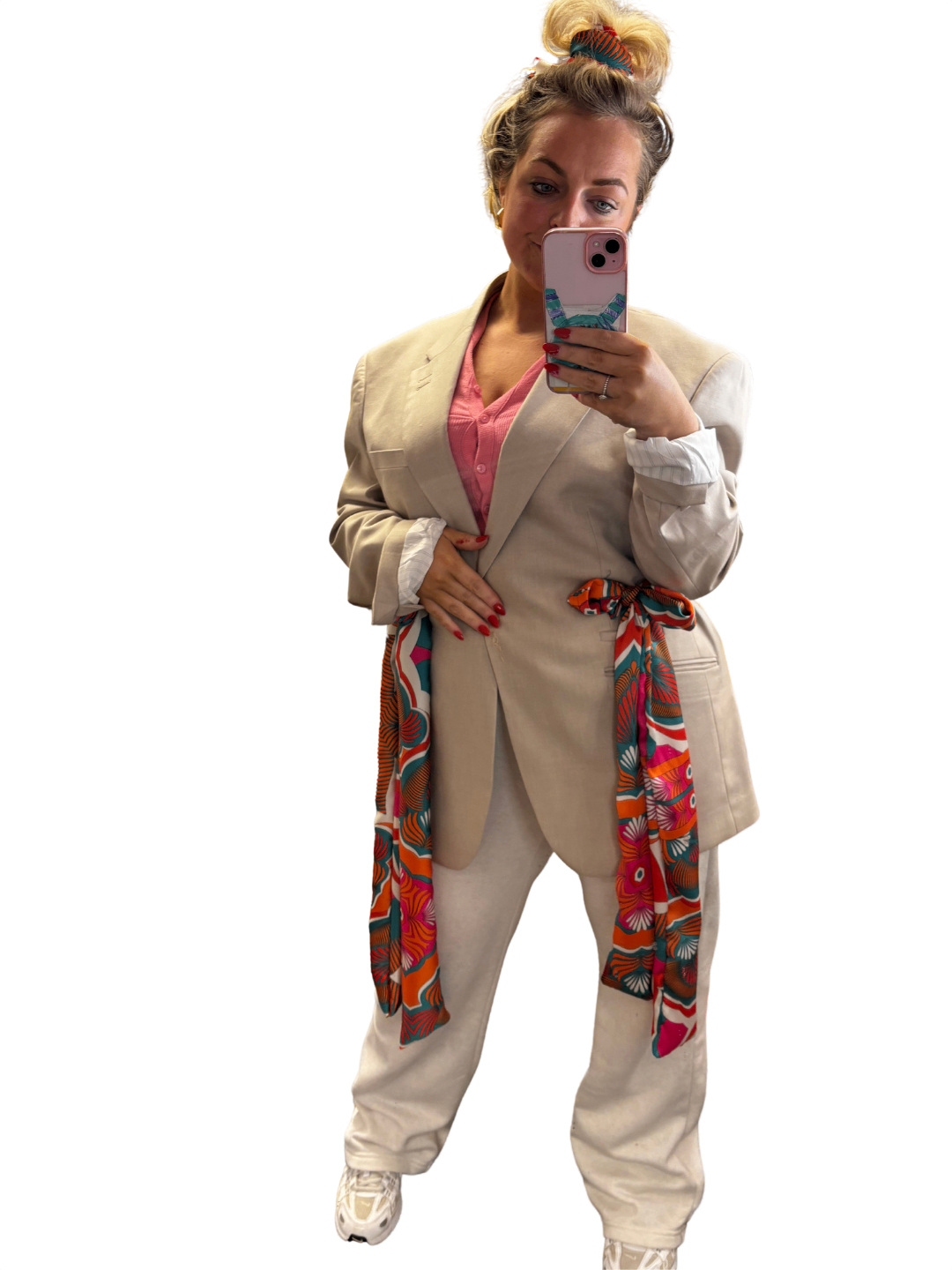 Ophelia satin bow tie blazer 