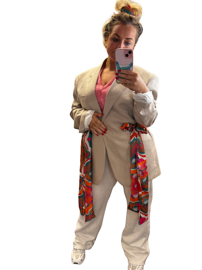 Ophelia satin bow tie blazer 