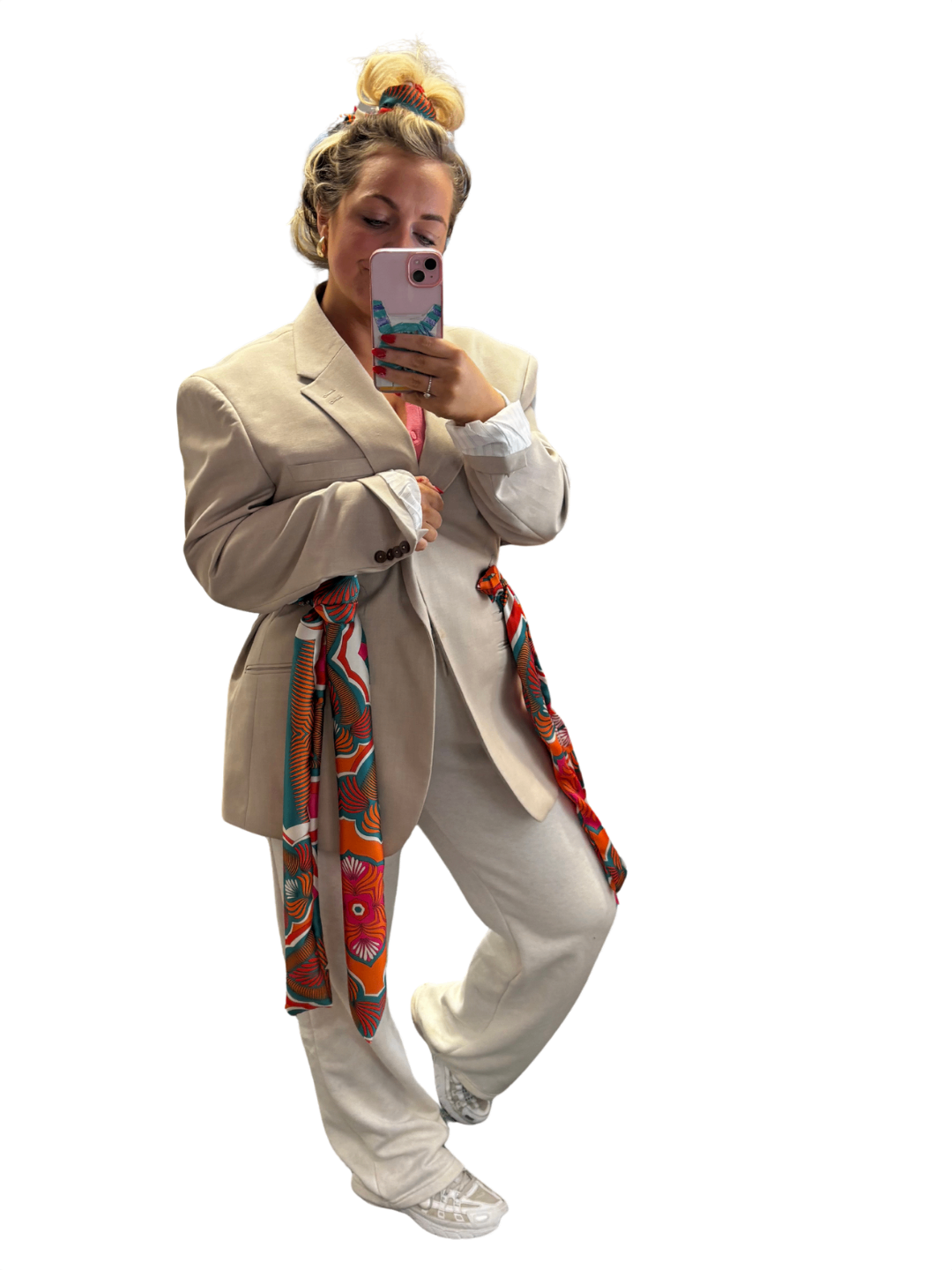 Ophelia satin bow tie blazer 