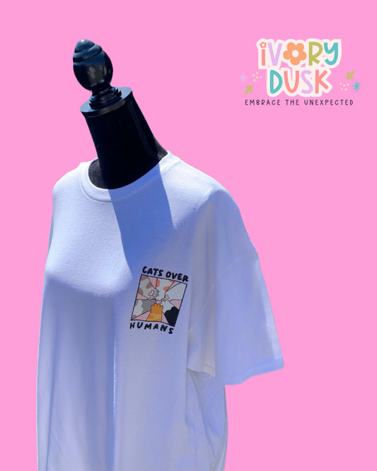 Cats over humans tshirt size S