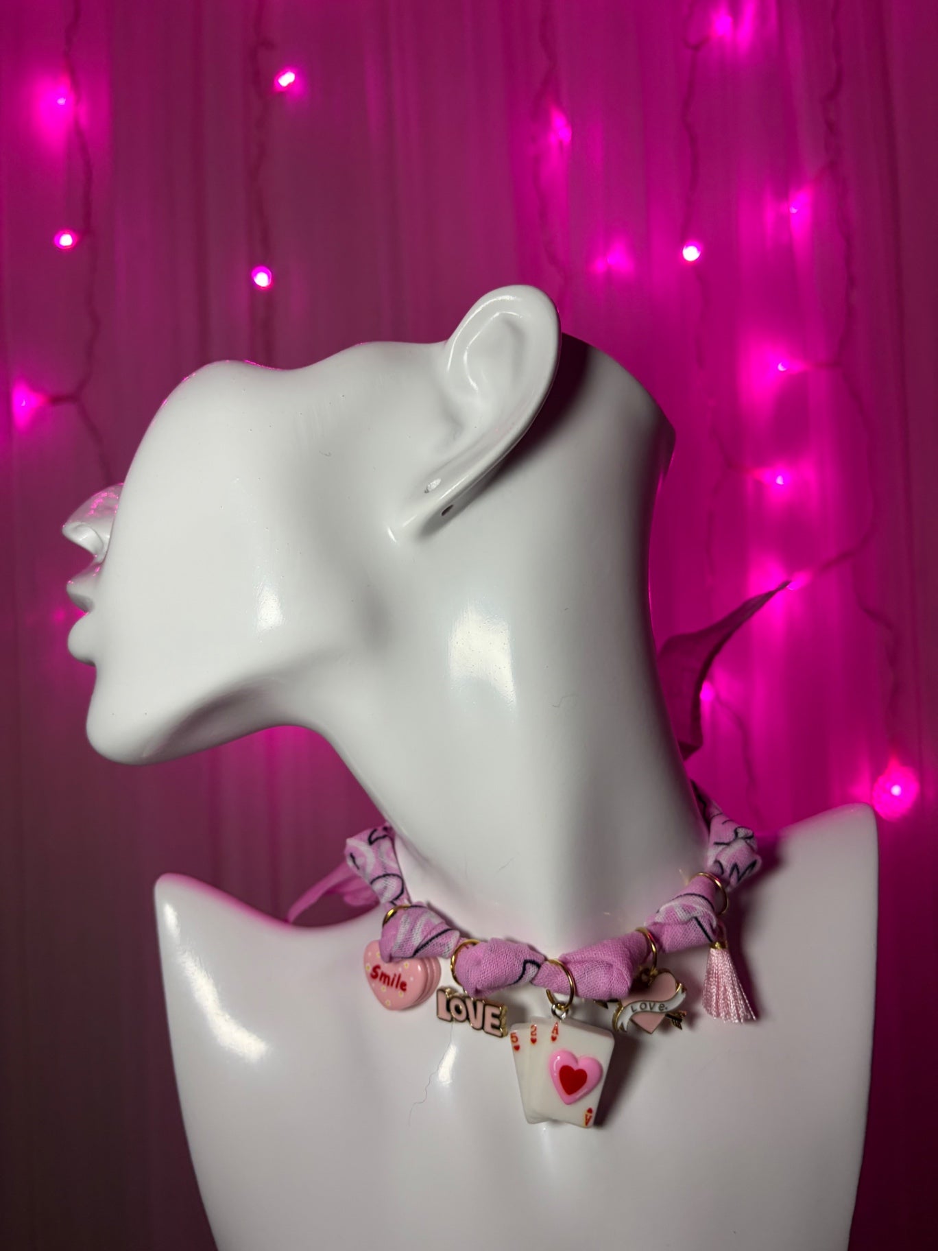 Pink bandana necklace 