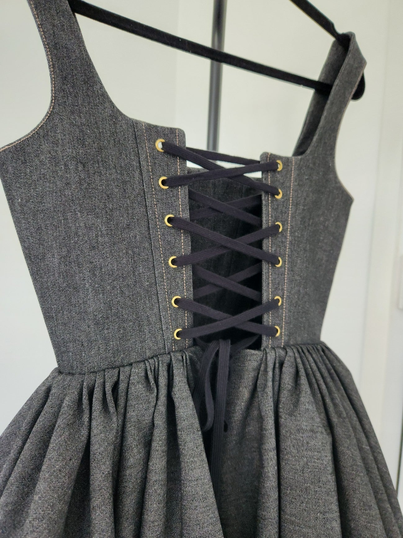 The Black denim mini dress