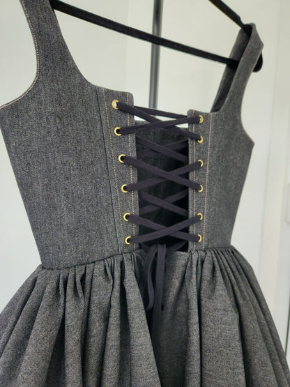 The Black denim mini dress