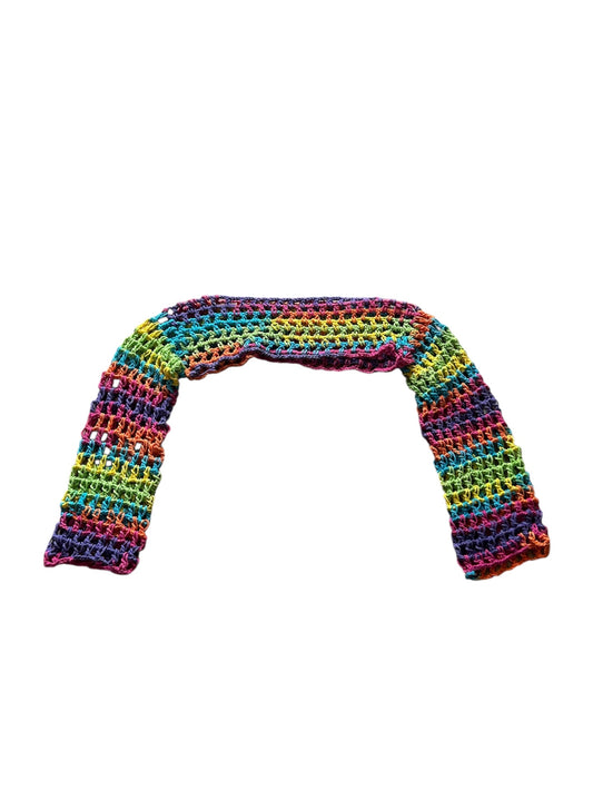 Multicoloured crochet shrug 