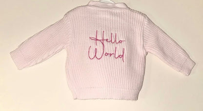 Hello World Pink Cardigan 