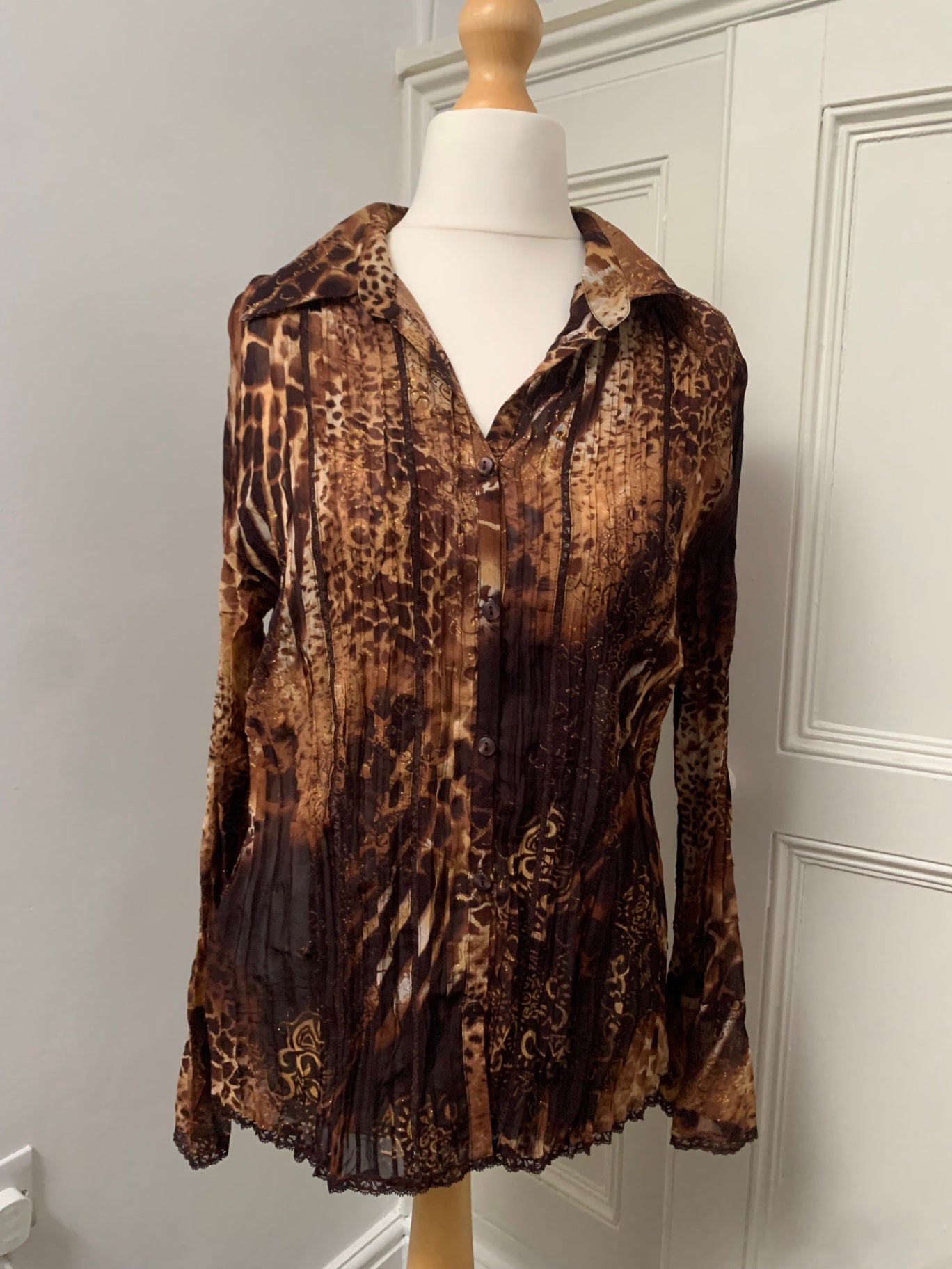 vintage animal print notations shirt 