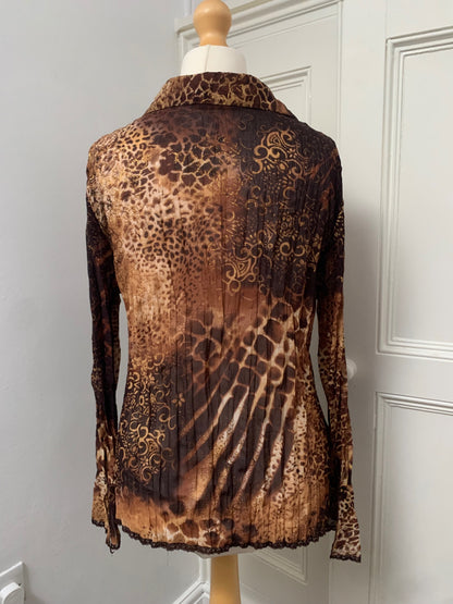 vintage animal print notations shirt 