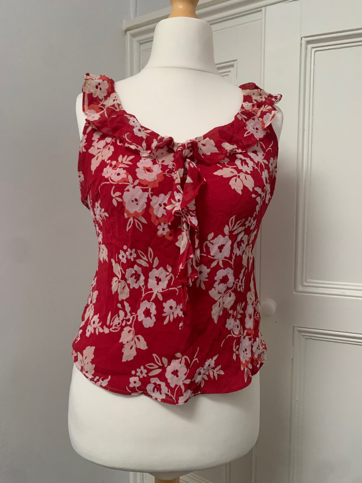 red floral ann taylor top
