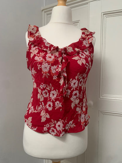 red floral ann taylor top