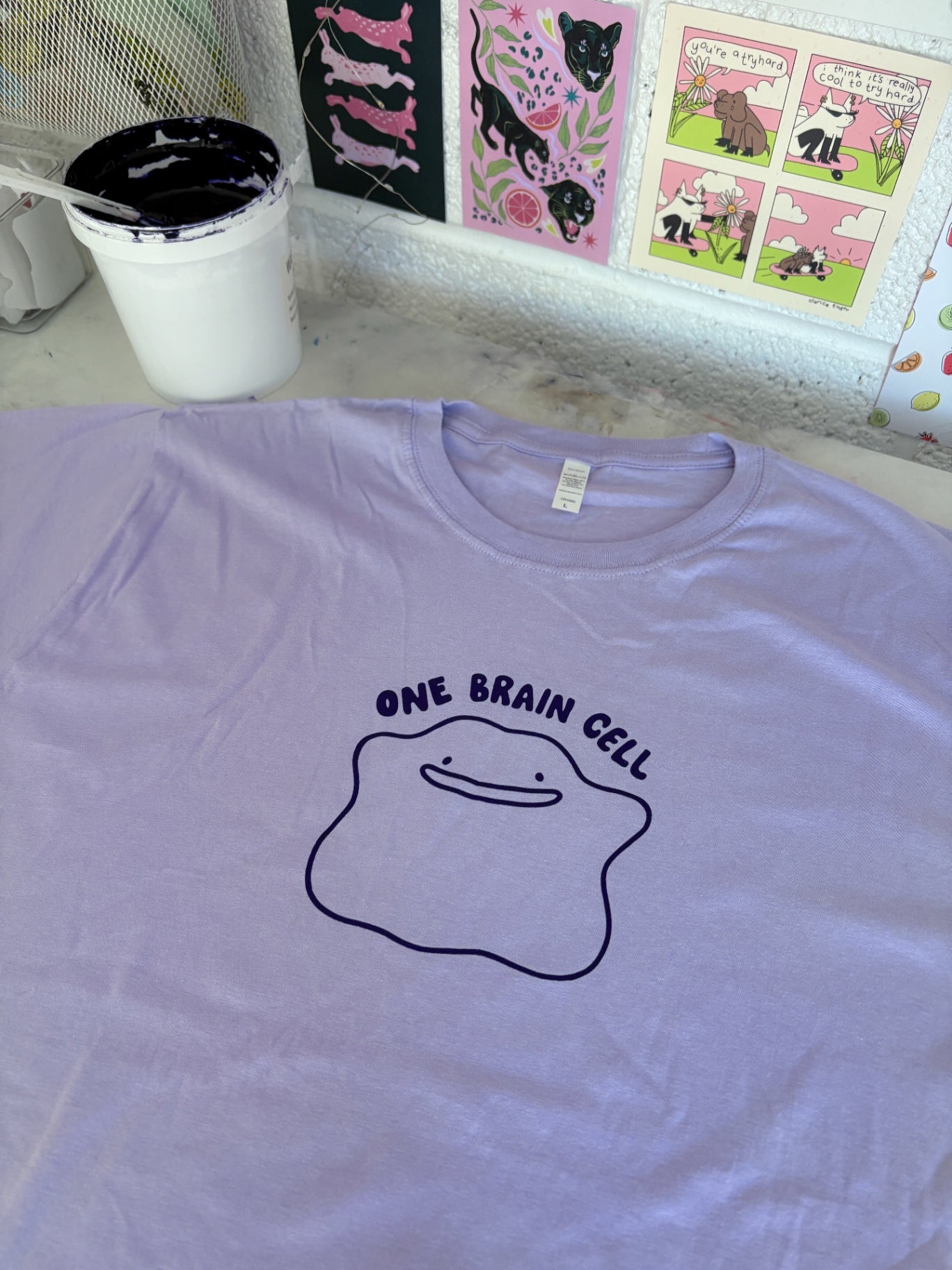 One Brain Cell Ditto Lilac T-Shirt - 2XL