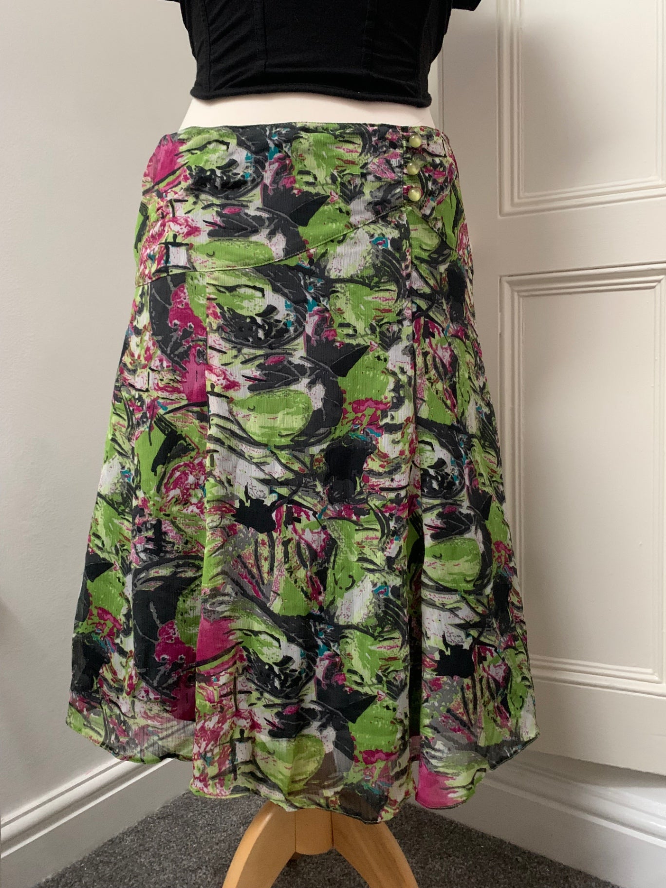vintage green & pink skirt 
