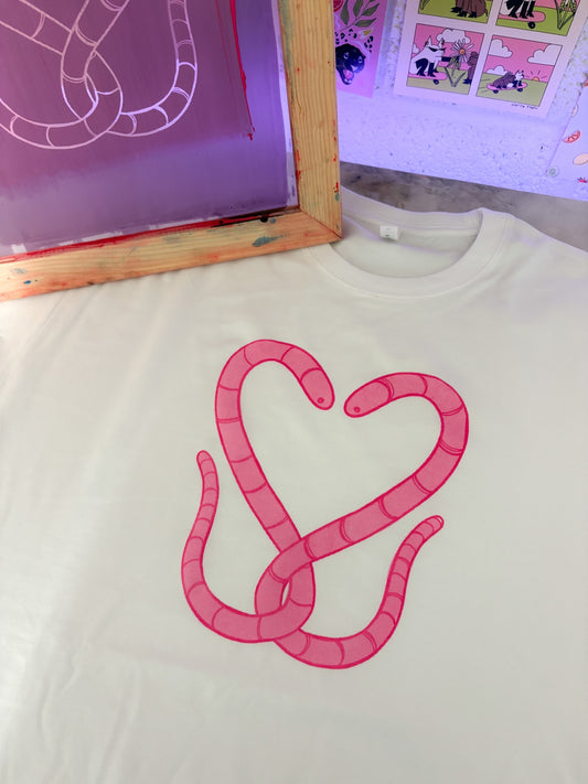 Love Heart Worms T-Shirt - SMALL