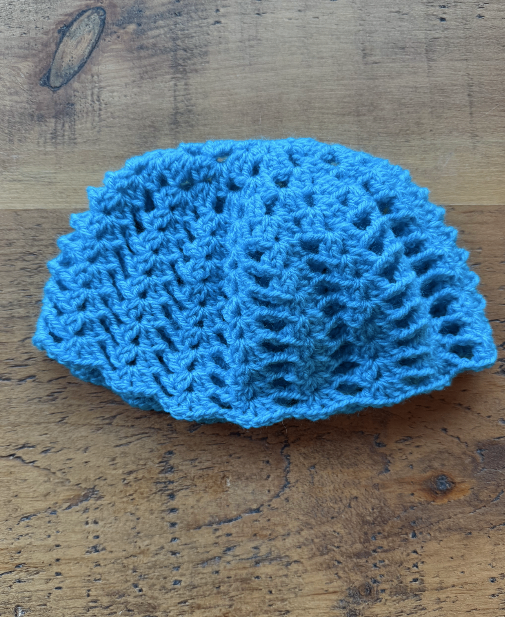 Crochet Skull Cap Blue no trim