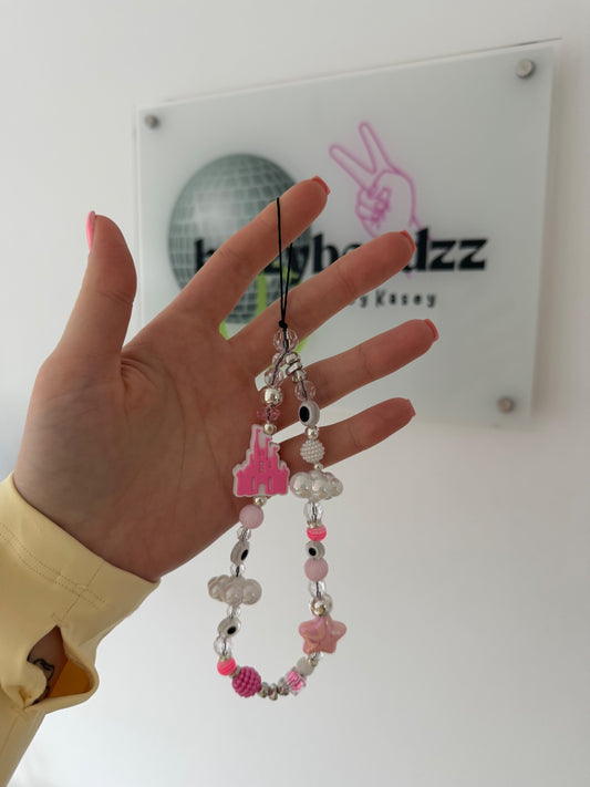 Disney castle phone charm - pink