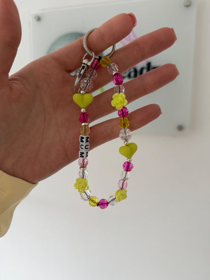 Mother’s Day Keyring - pink/yellow