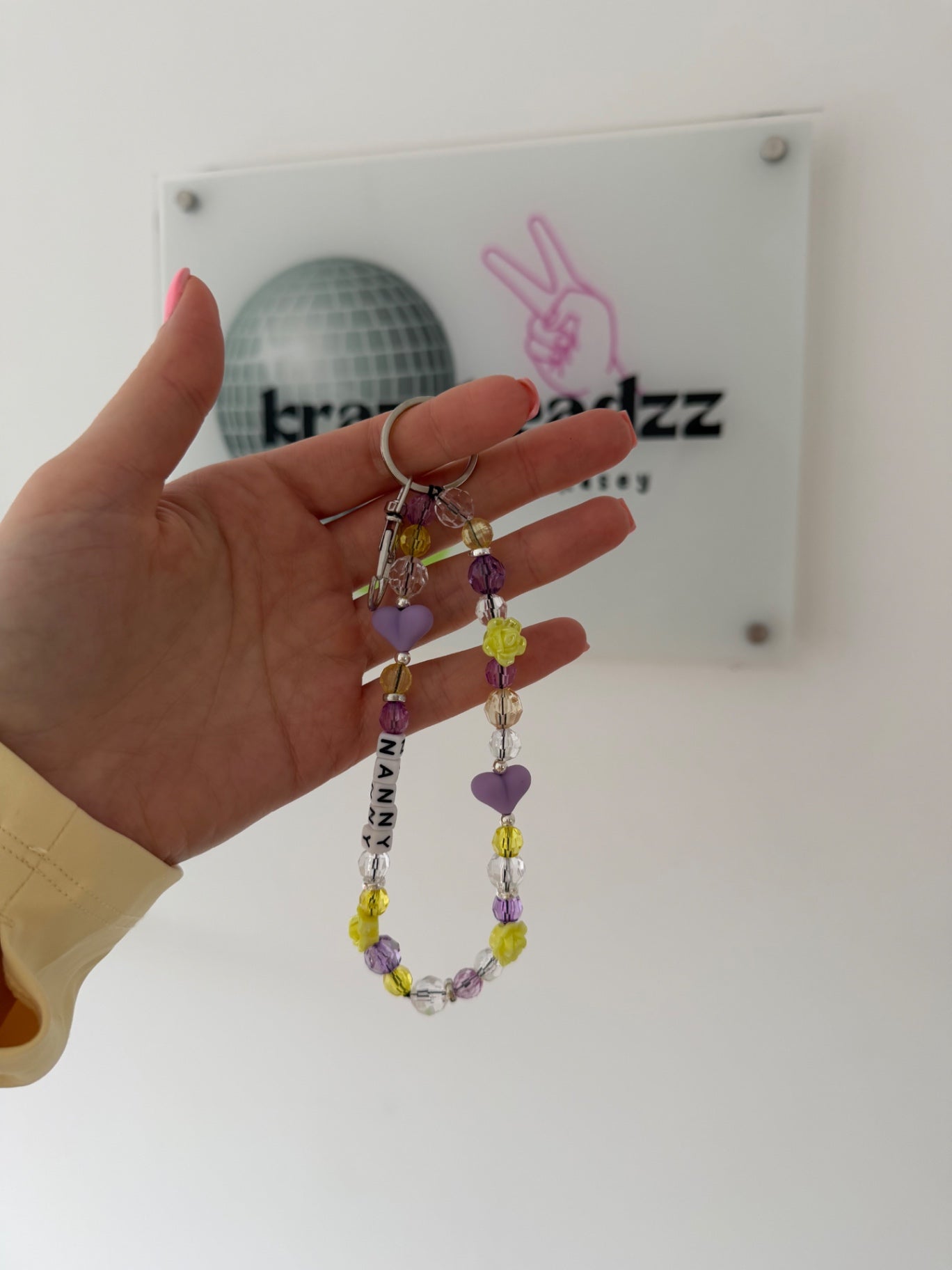 Mother’s Day Keyring - purple/yellow
