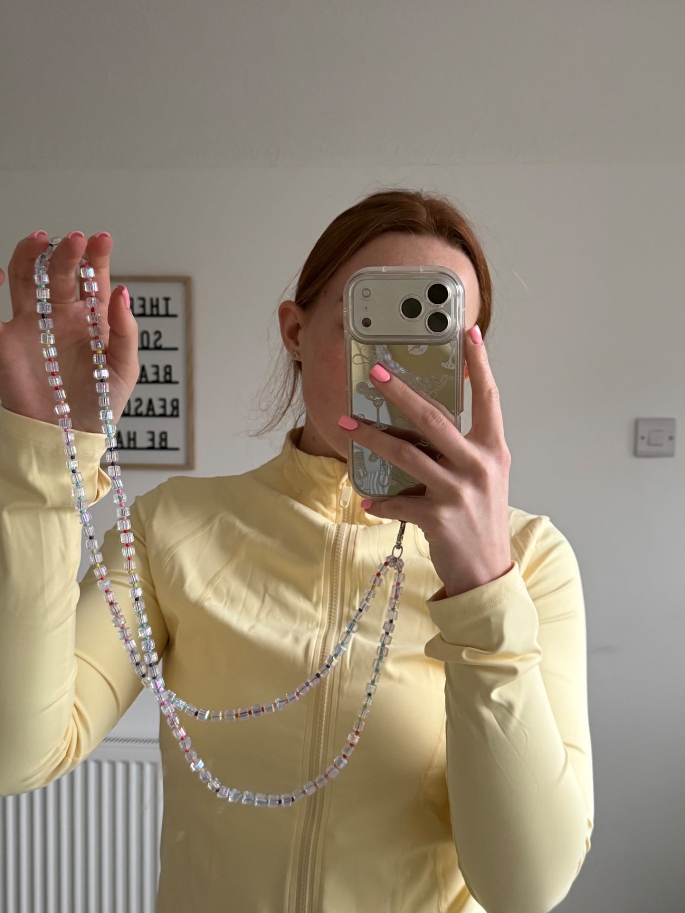 Crossbody phone charm - crystal glow