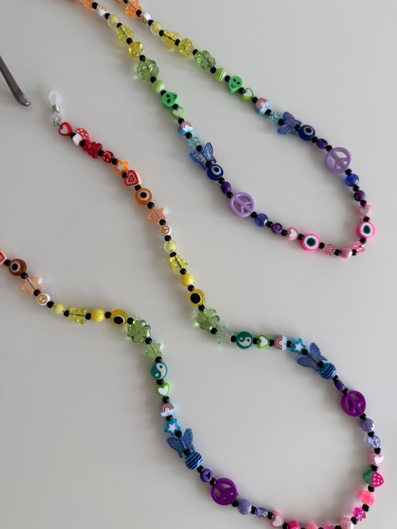 Tropical summer sunglasses strap - black