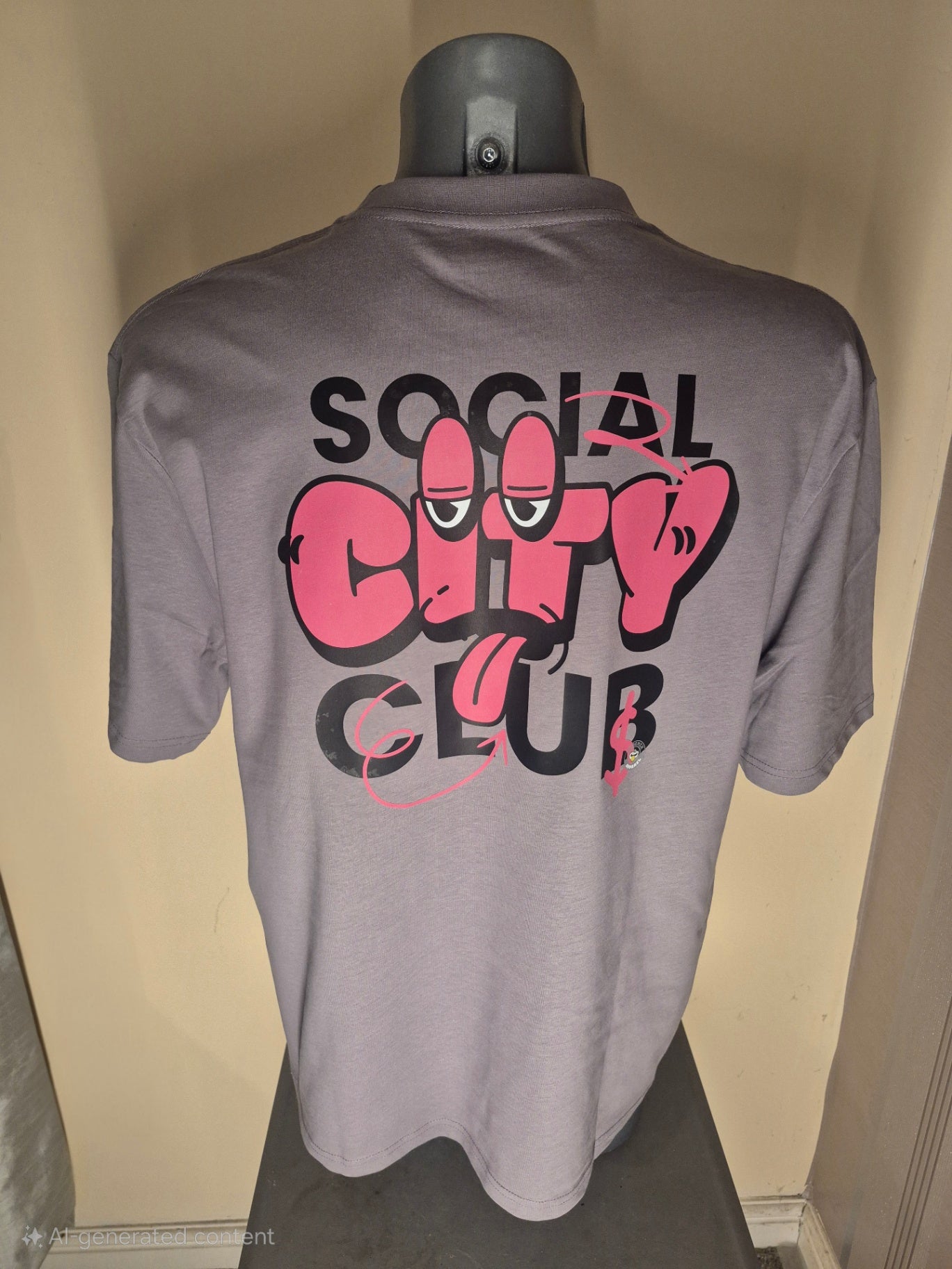 Social City Club tongue out. lilac M 