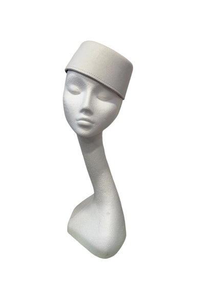 White Pillbox Hat One Size