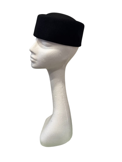 Black Pillbox Hat One Size