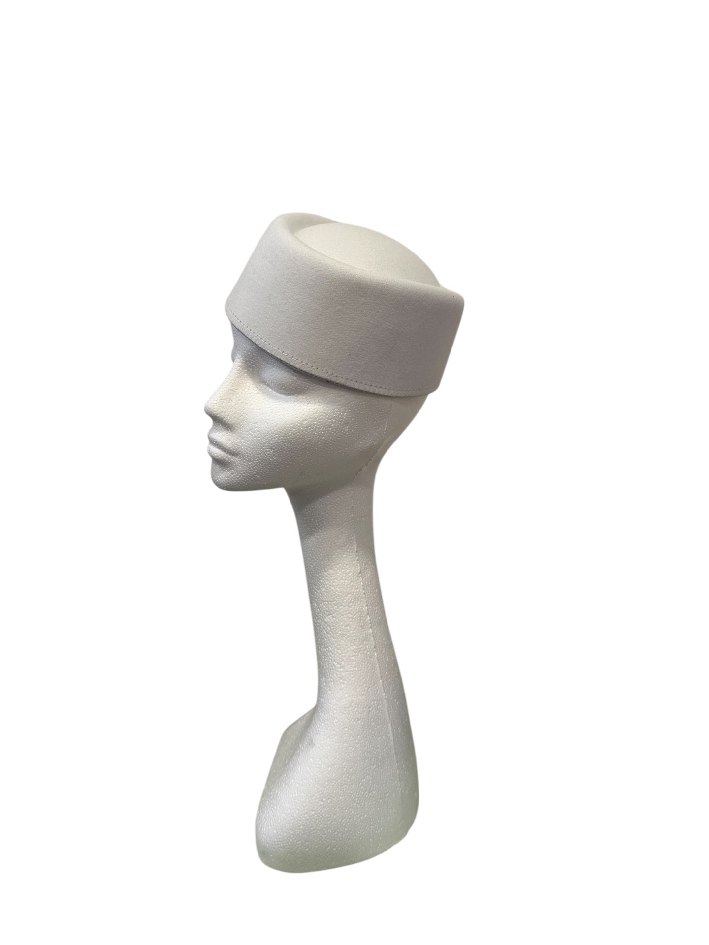 White Pillbox Hat One Size