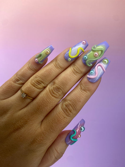 Candy Colour Swirls & Pearls