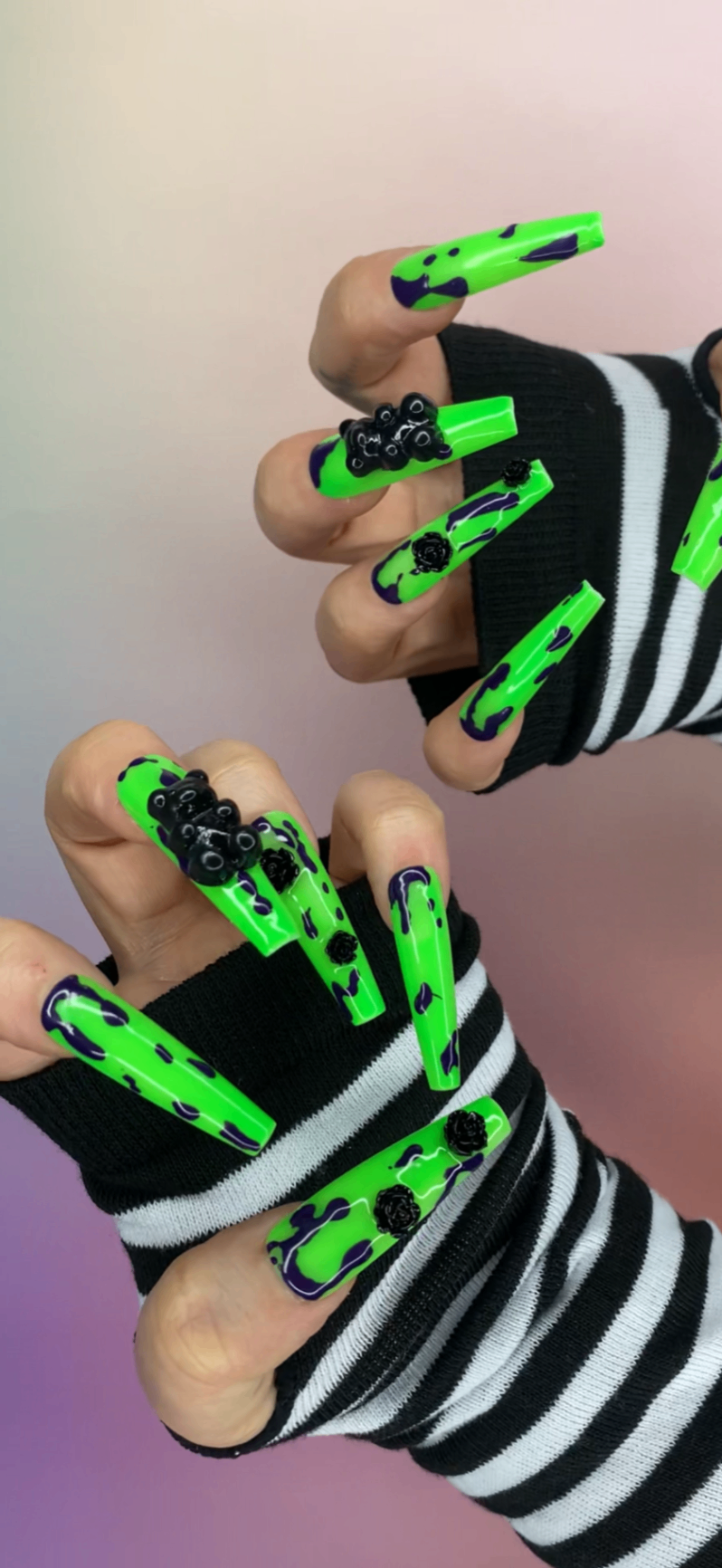 Neon Green & Black Gummy Bear 