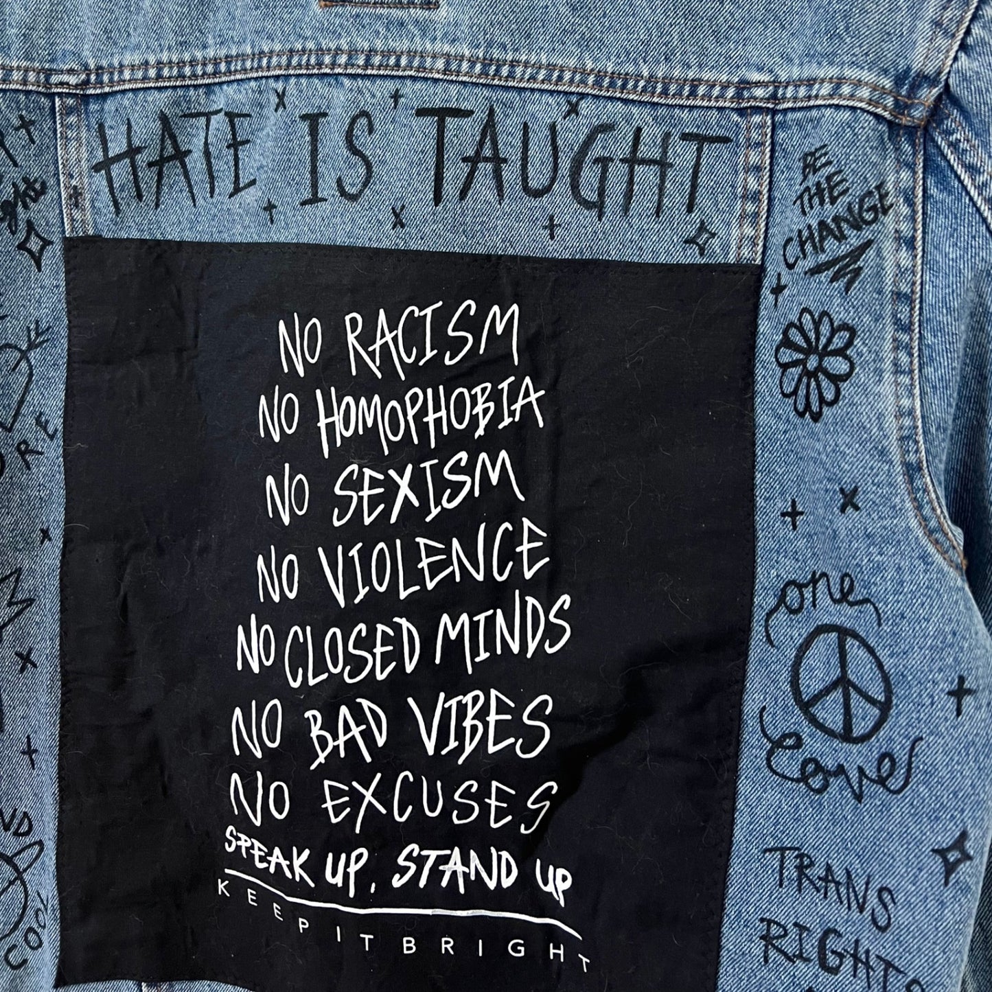 the Speak Up, Stand up denim jacket