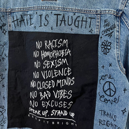 the Speak Up, Stand up denim jacket