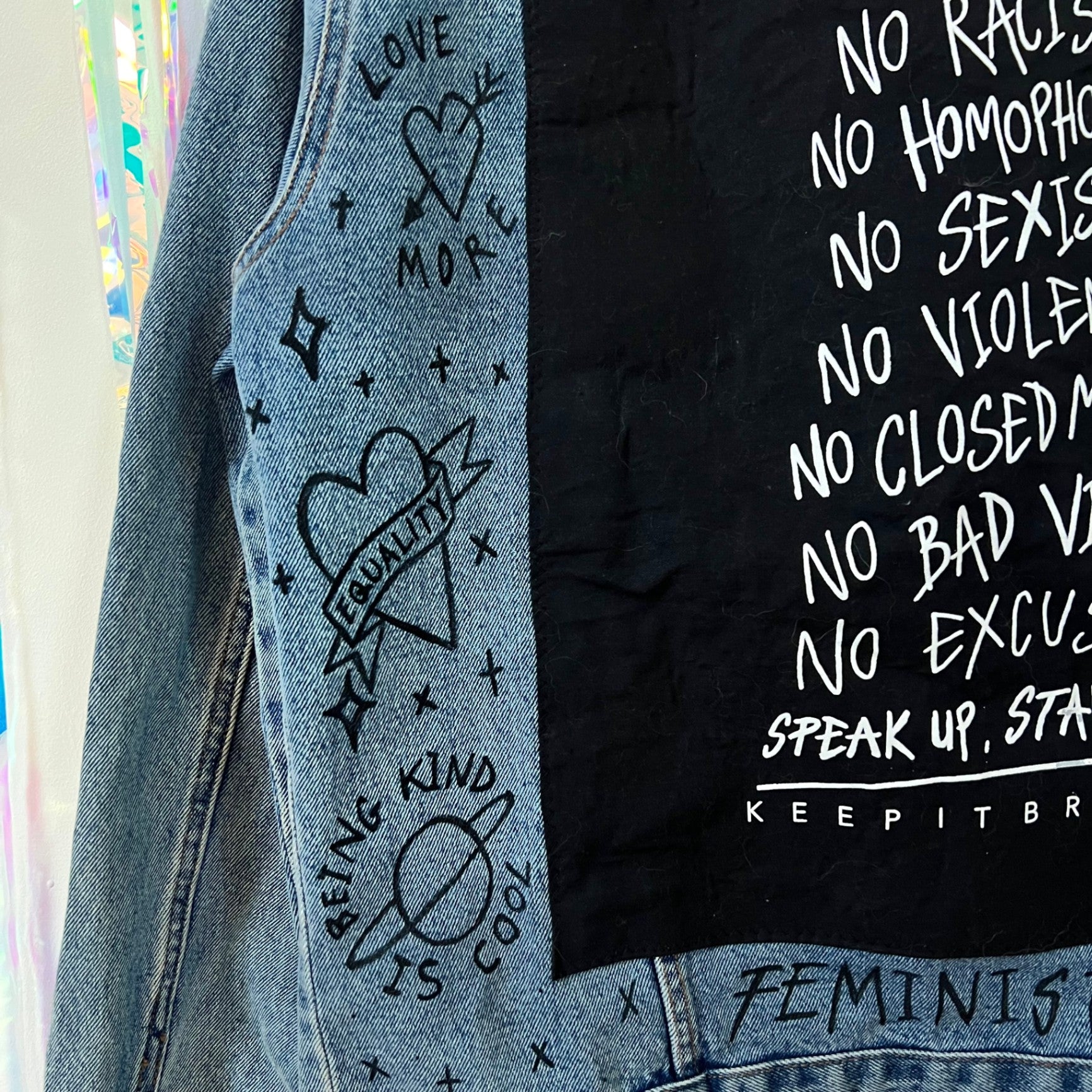 the Speak Up, Stand up denim jacket
