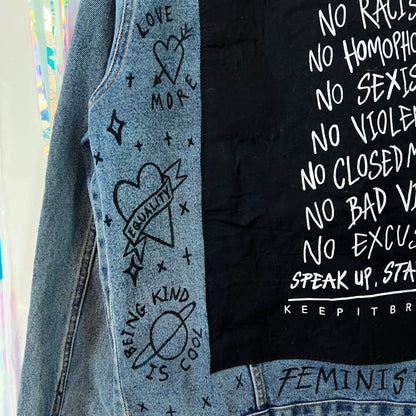 the Speak Up, Stand up denim jacket