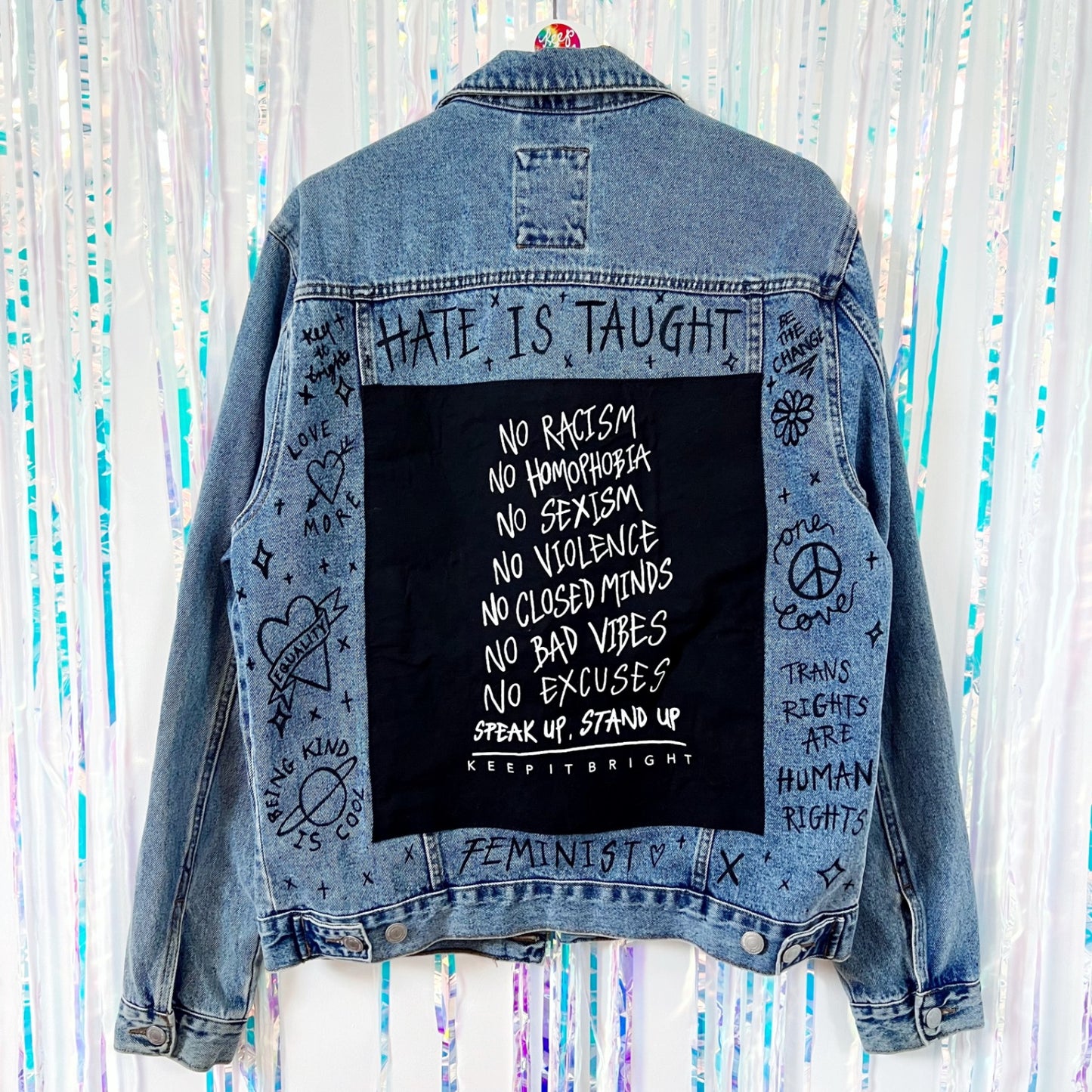 the Speak Up, Stand up denim jacket