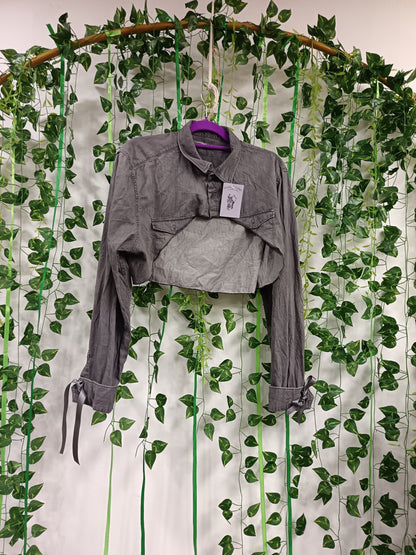 Cropped shirt grey denim CK