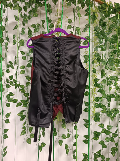 Red pattern corset waistcoat